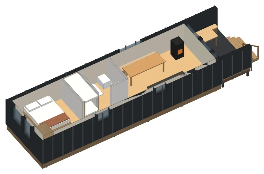 HT-01 Ring: cutaway from the CAD: every room from above