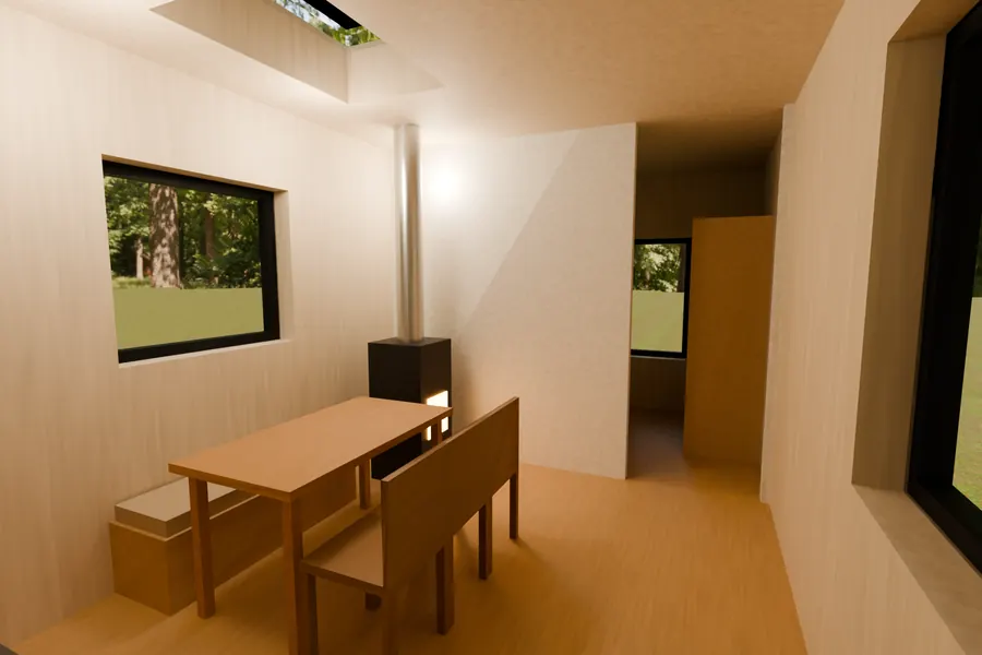 HT-03 Bedstee: inside, CAD render