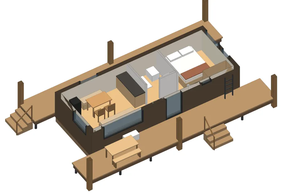HT-04 Hooiberg: cutaway from the CAD: every room from above