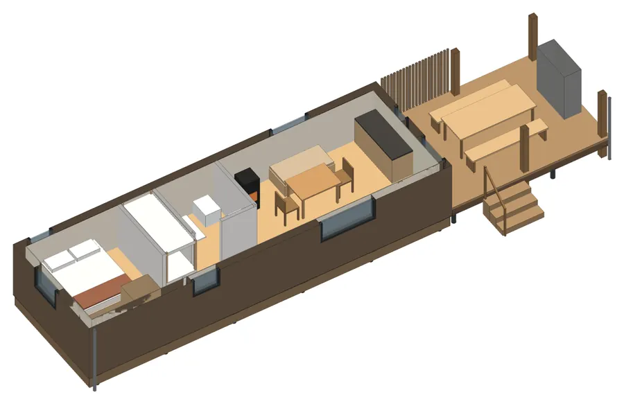 HT-07 Tafel: cutaway from the CAD: every room from above